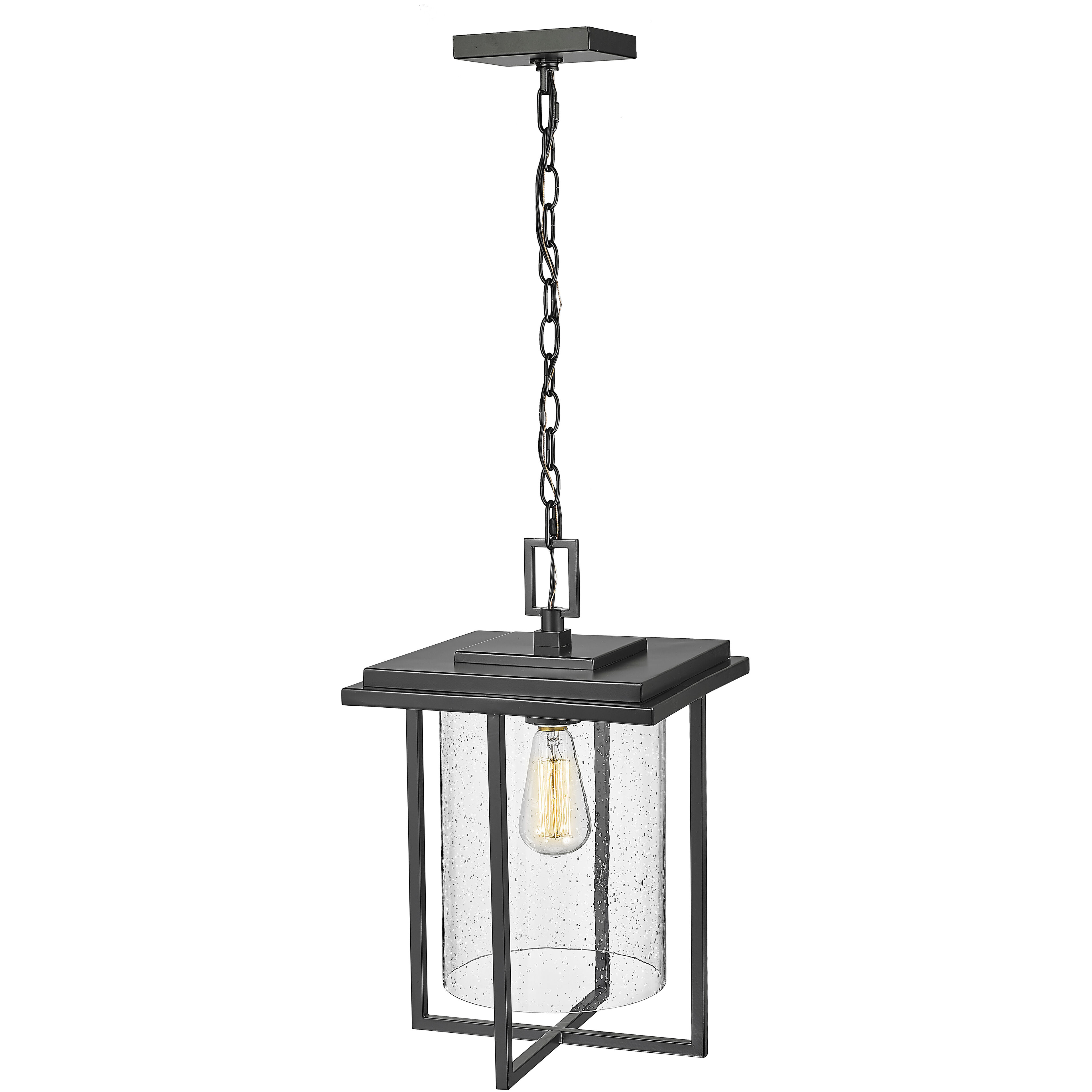 Adair 1 Light 11 inch Powder Coated Black Outdoor Hanging Lantern